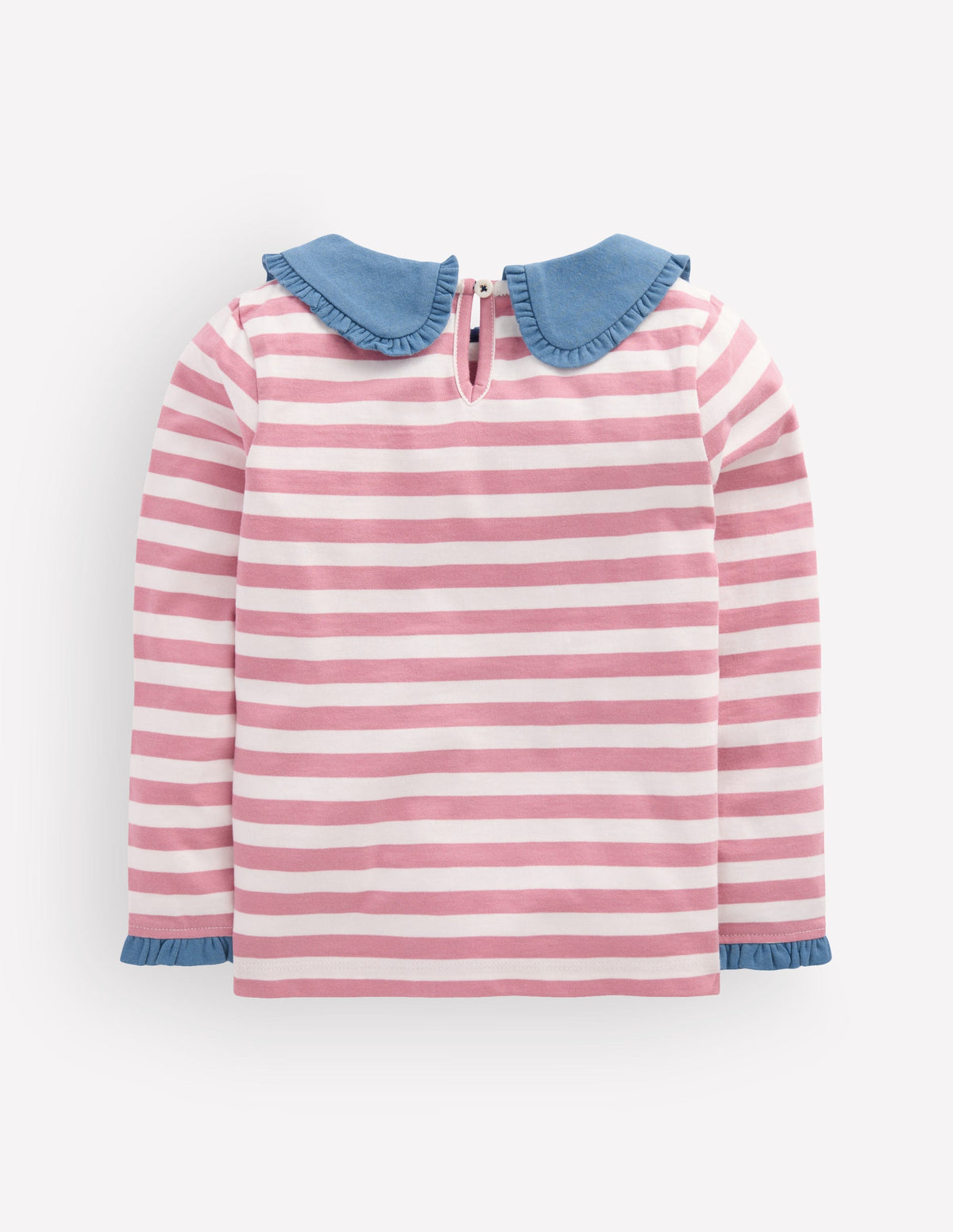 Top en jersey à col façon marinière-Rayé rose - Image 5