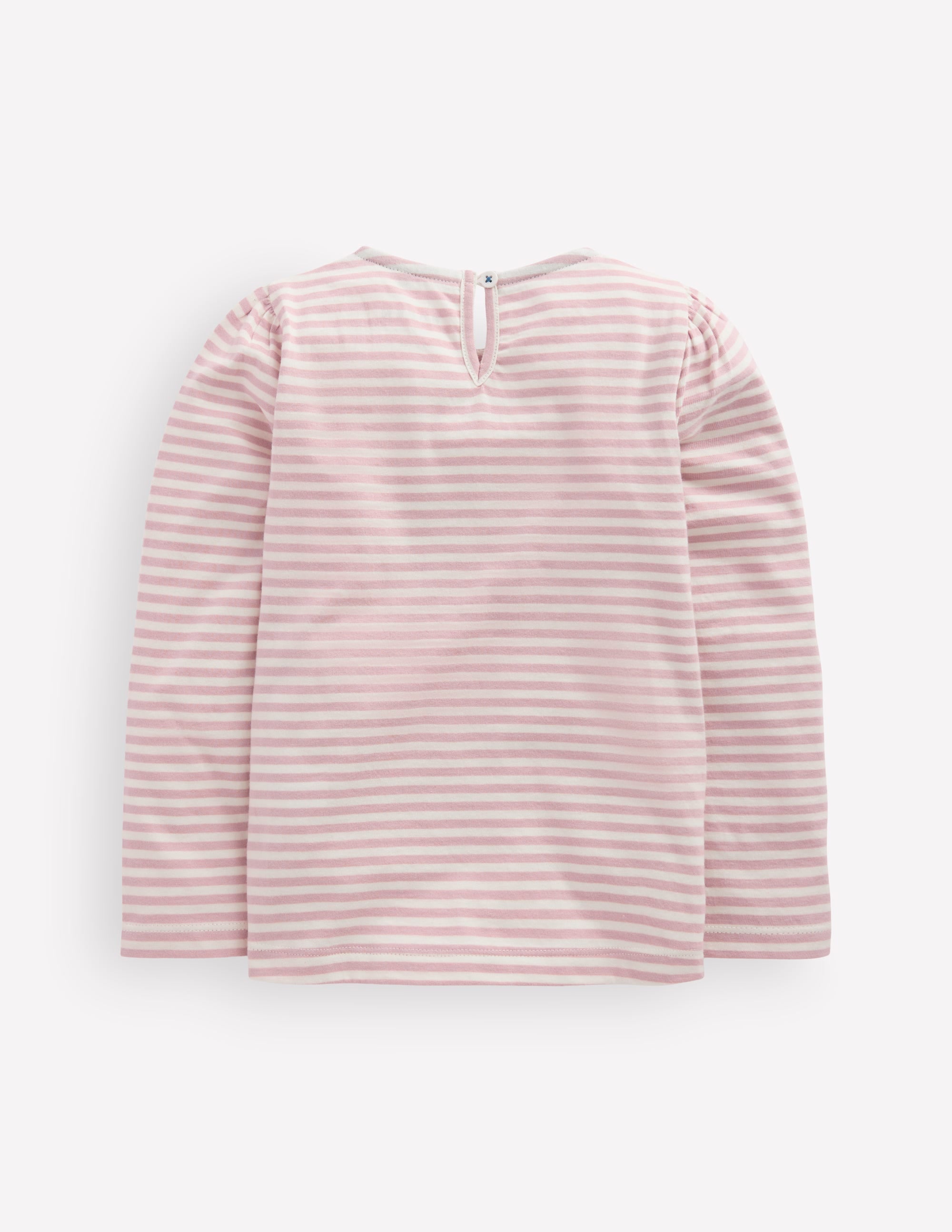 Rippstrick-Oberteil mit Schleifenbesatz-Rosa mit Streifen - Image 3
