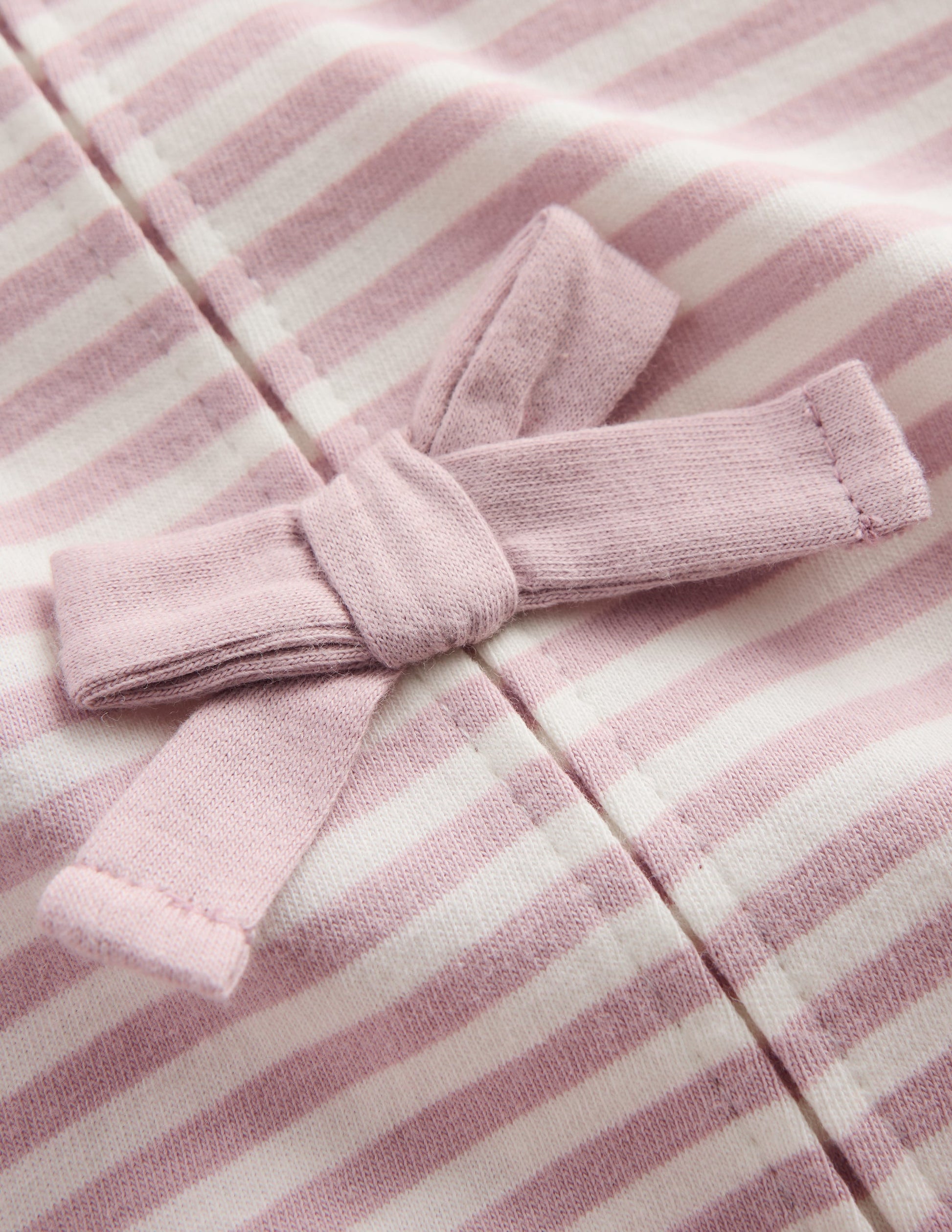Rippstrick-Oberteil mit Schleifenbesatz-Rosa mit Streifen-2