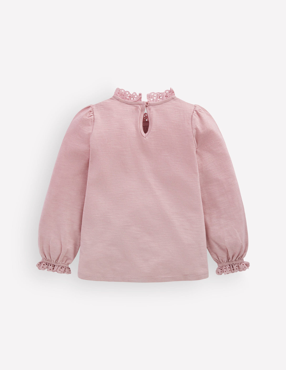 Oberteil aus Flammgarn mit Lochstickerei-Besatz-Rosa Violett - Image 2