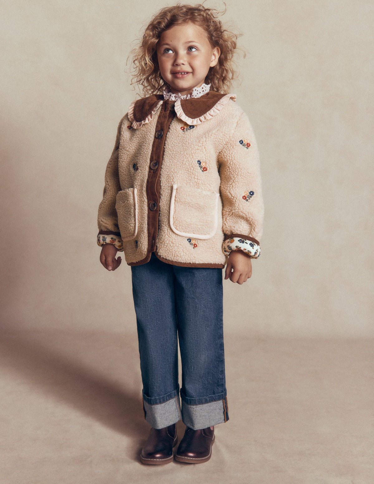 Embroidered Borg Jacket-Ivory Embroidery-2