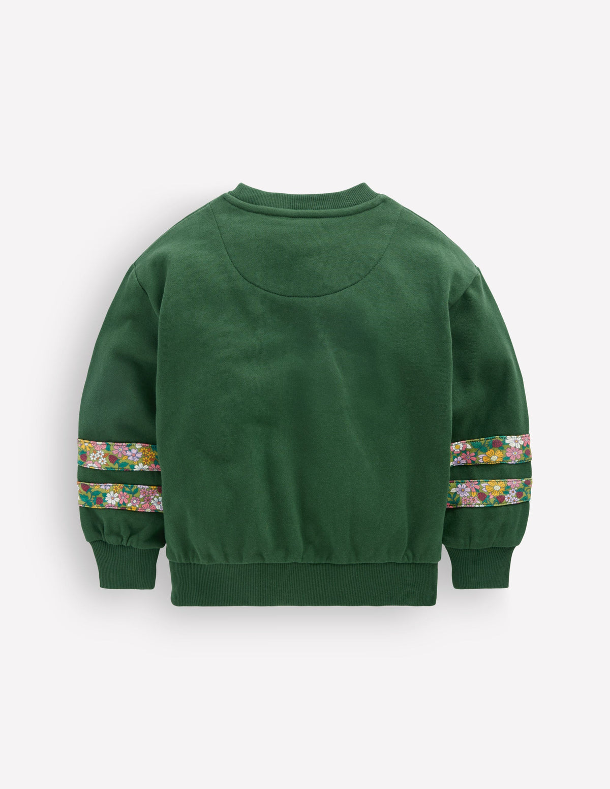 Sweatshirt mit lockerem Einsatz-Grün Geblümt-3