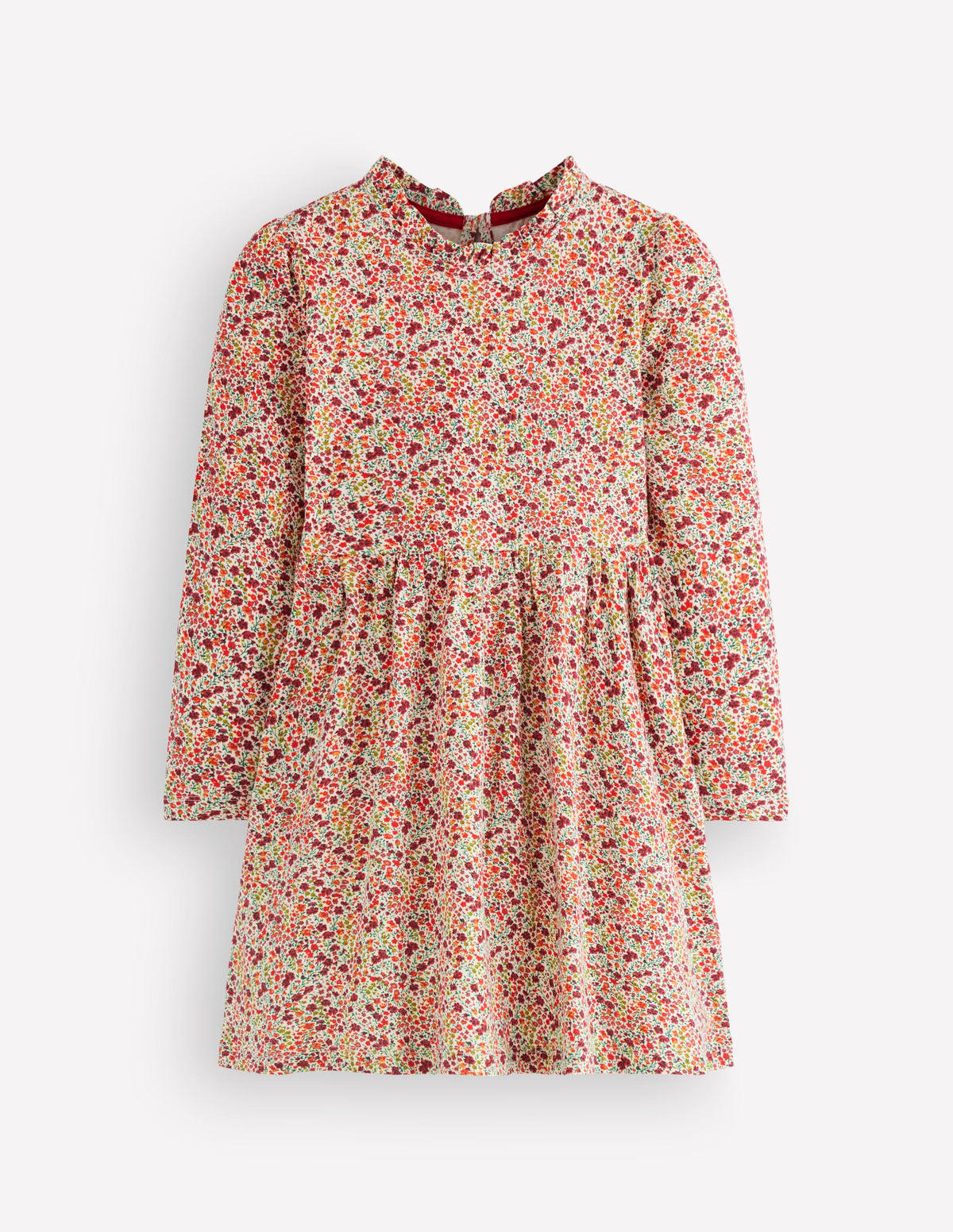 Langärmliges Kleid zum Herumwirbeln-Bunt Blumenmuster-1