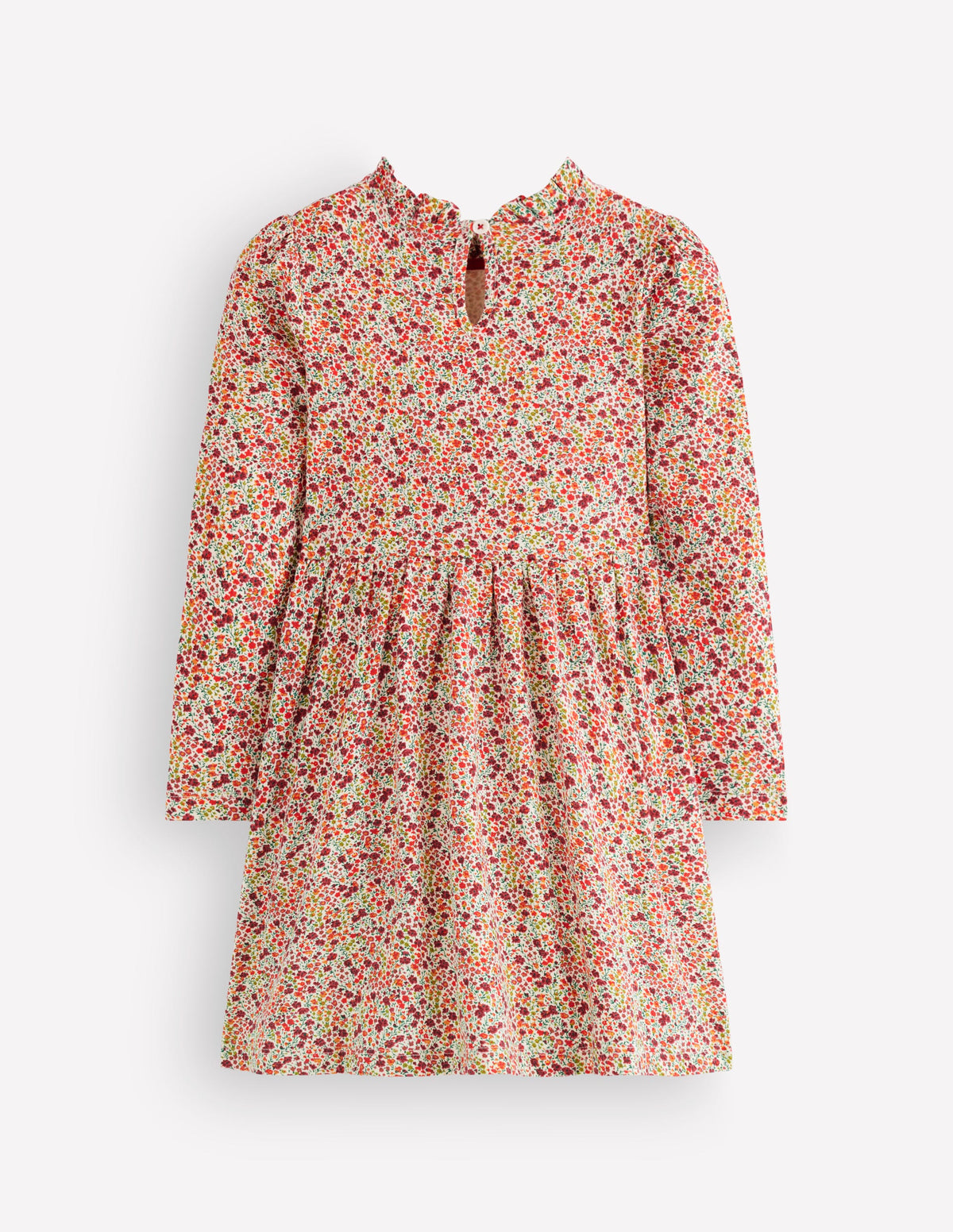 Langärmliges Kleid zum Herumwirbeln-Bunt Blumenmuster - Image 3