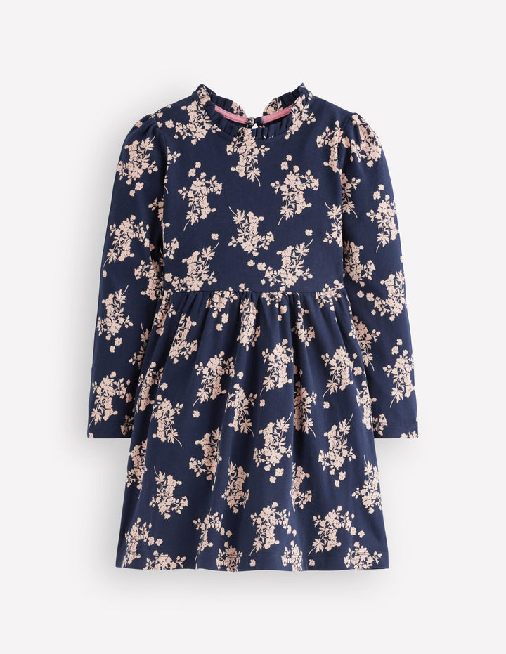 Langärmliges Kleid zum Herumwirbeln-London-Stickerei
