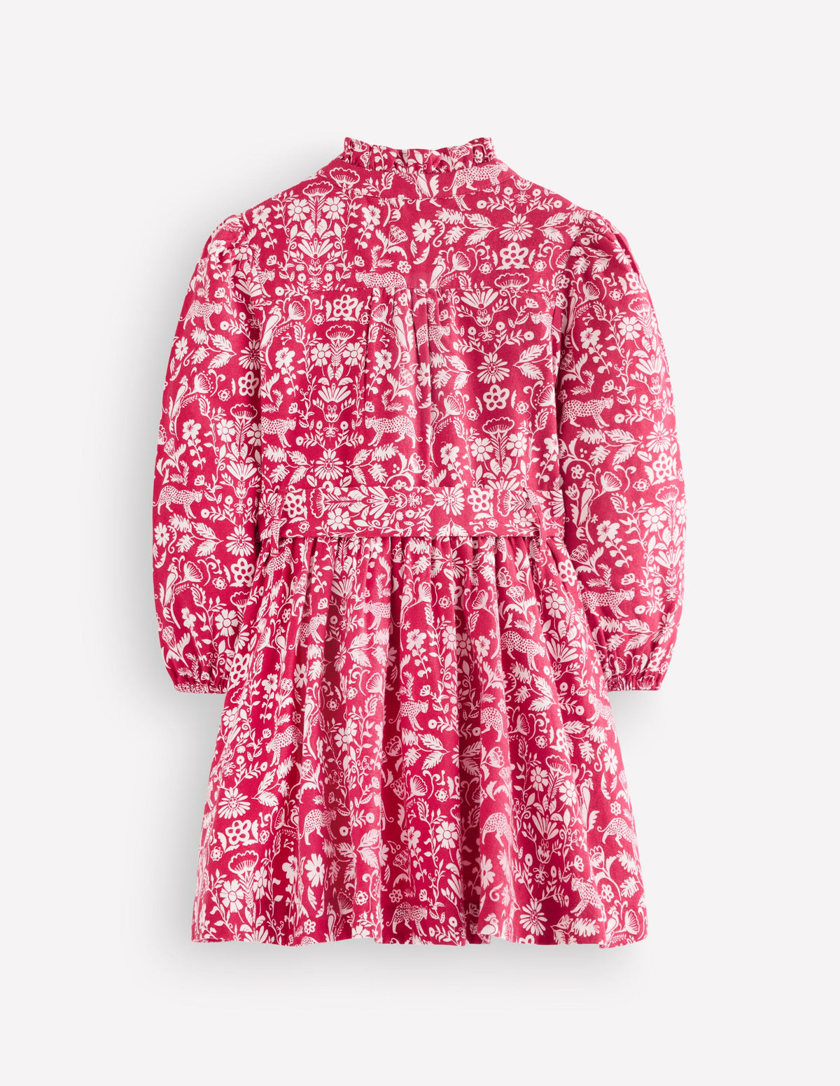 Gerüschtes Maude Hemdblusenkleid-Rosa Dschungelmuster - Image 3
