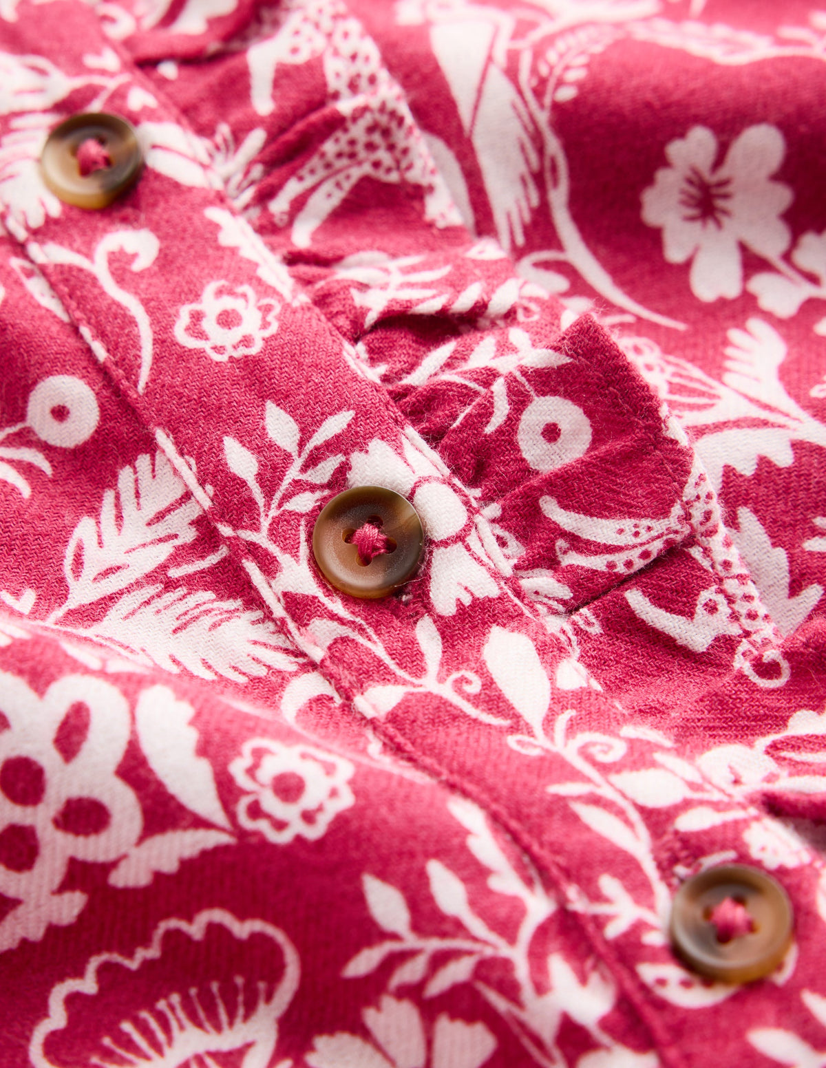 Gerüschtes Maude Hemdblusenkleid-Rosa Dschungelmuster - Image 2