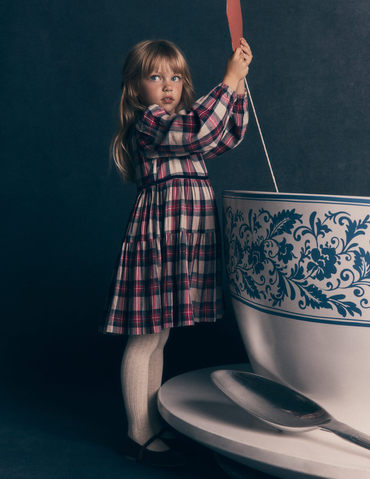 Posie Gewebtes Kleid zum Herumwirbeln-Bunt Karomuster - Image 1