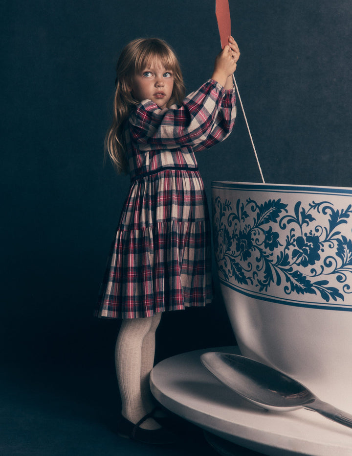 Robe Posie tissée tournoyante-Carreaux multi