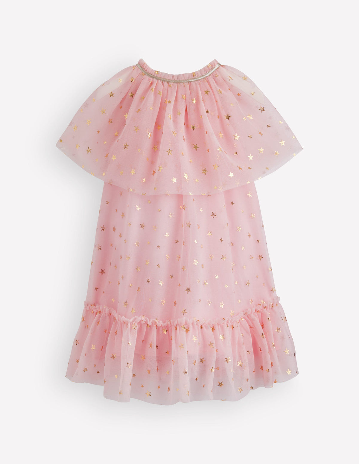Tüllkleid im Cape-Style-Hellrosa Sterne-3