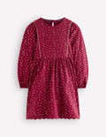 Mabel Glitzerkleid zum Herumwirbeln-Rot Foliensterne
