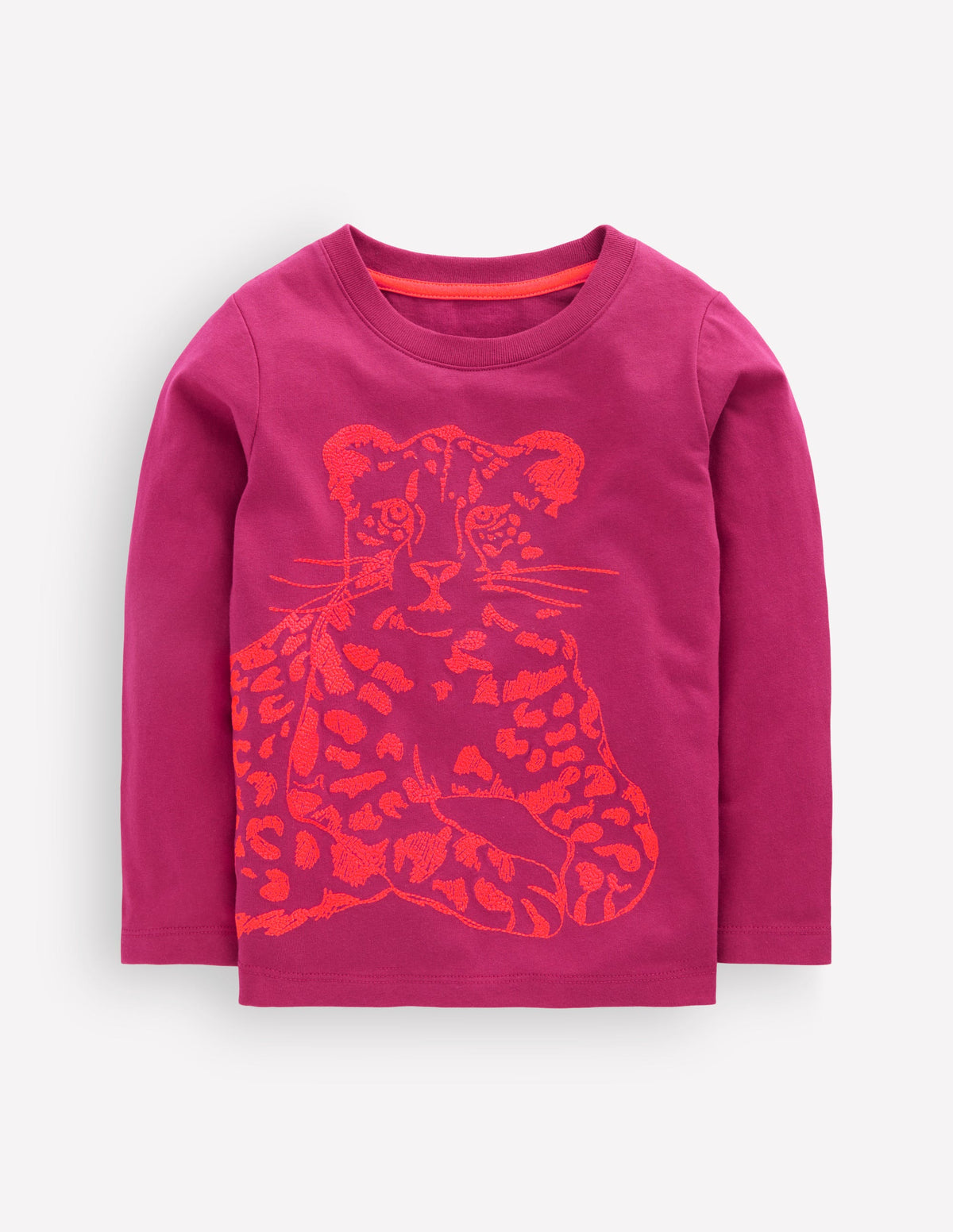 Langarmshirt mit neonfarbenem Superstitch-Design-Mohair, Leopardenmuster - Image 1