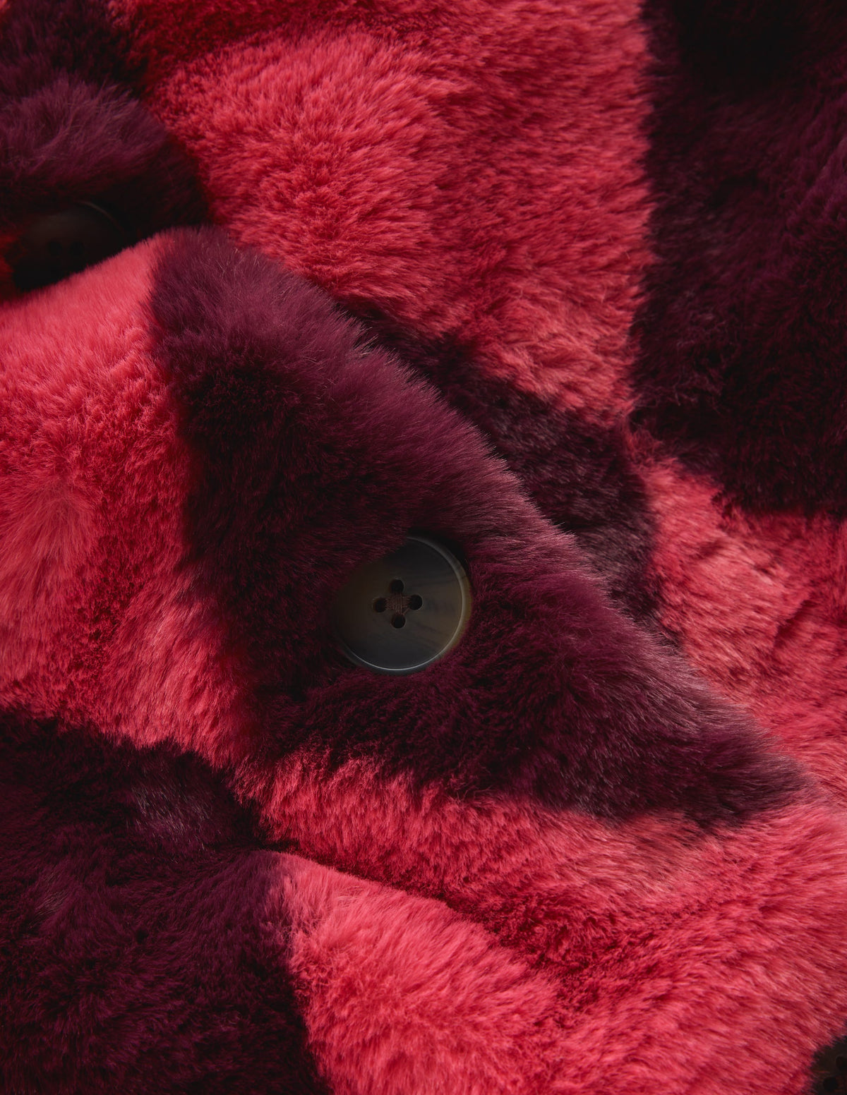Verkürzte Kunstfelljacke-Rosa Argyle - Image 4