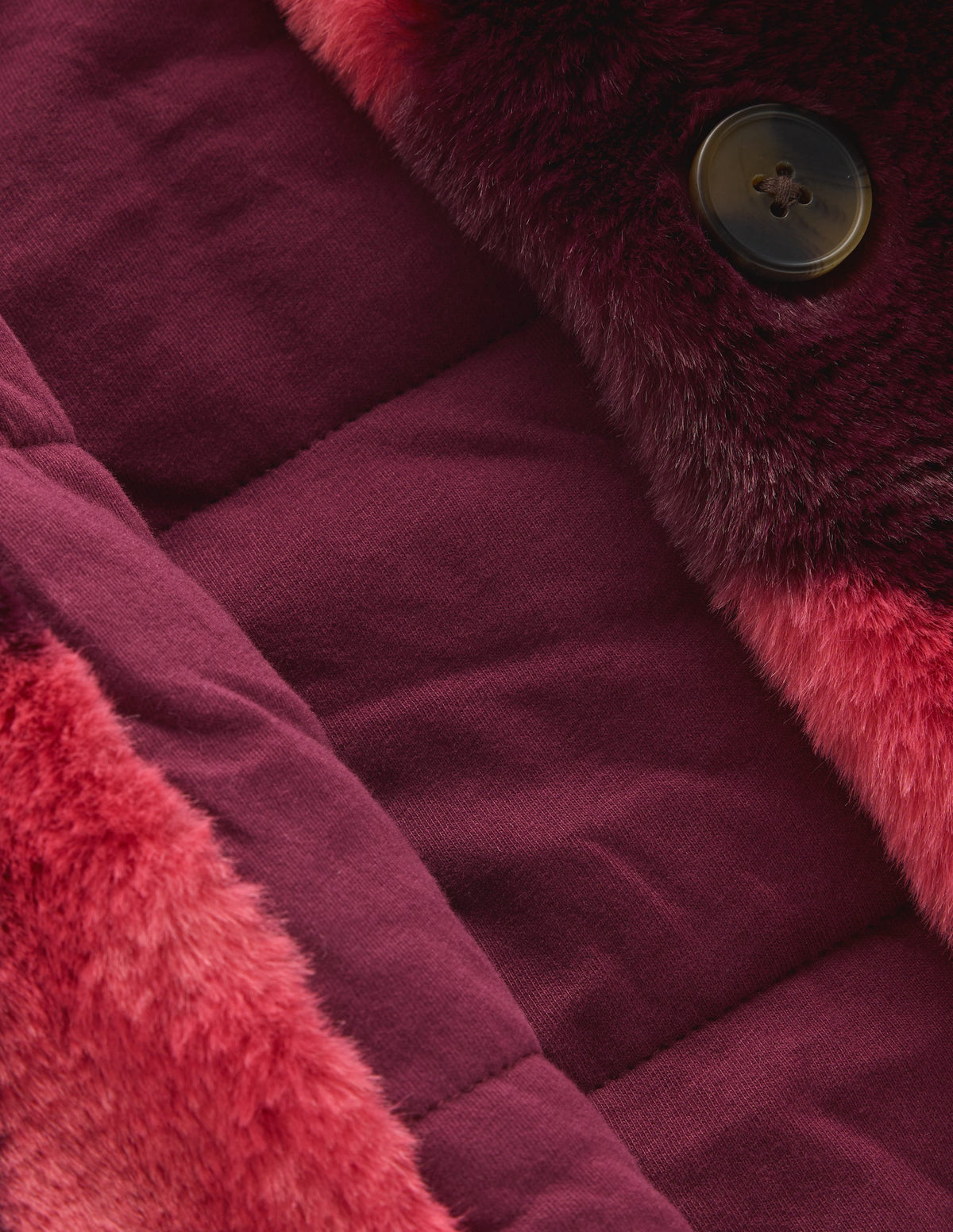 Verkürzte Kunstfelljacke-Rosa Argyle-6