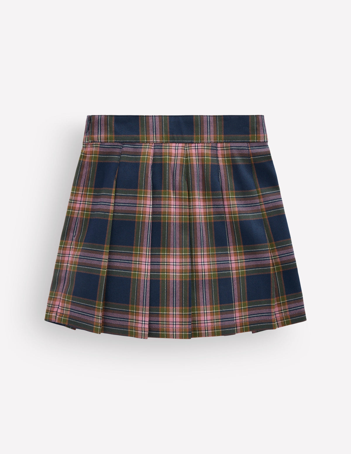 Plissierter Minirock-Navy Kariert-3