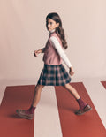 Plissierter Minirock-Navy Kariert