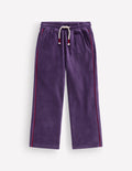 Bas de jogging large en velours-Violet mystique
