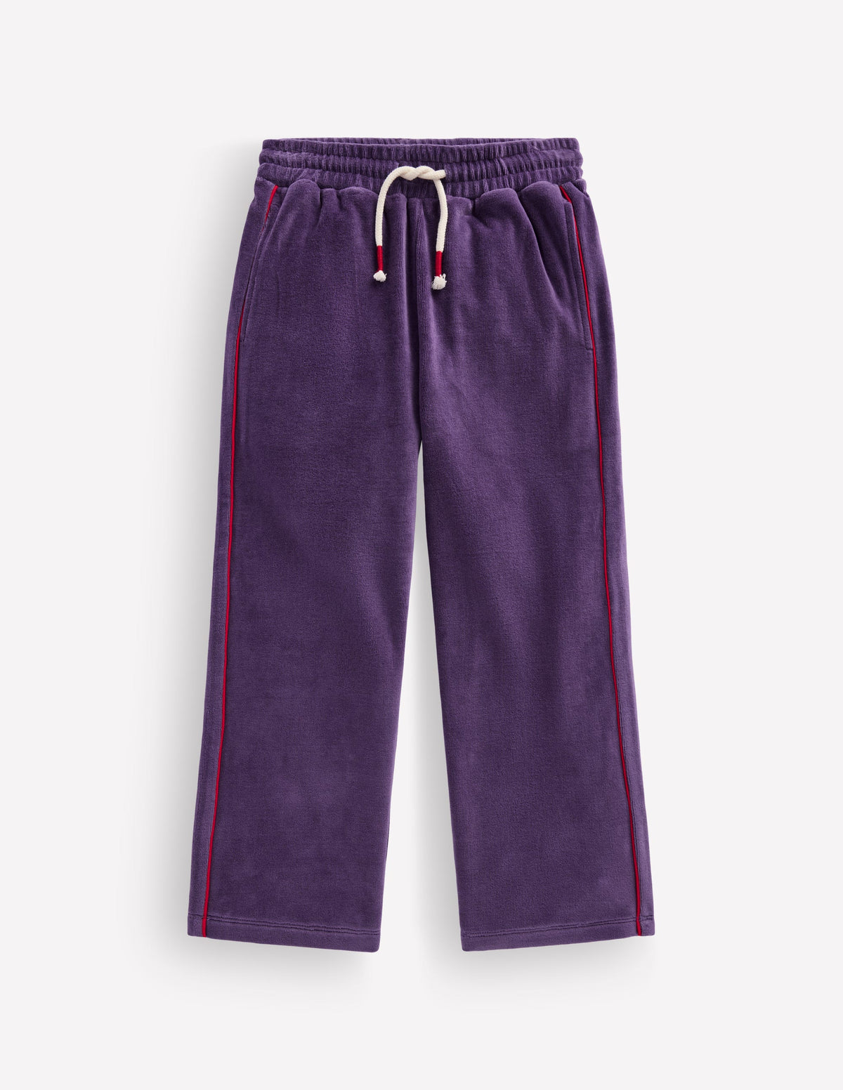 Bas de jogging large en velours-Violet mystique-1