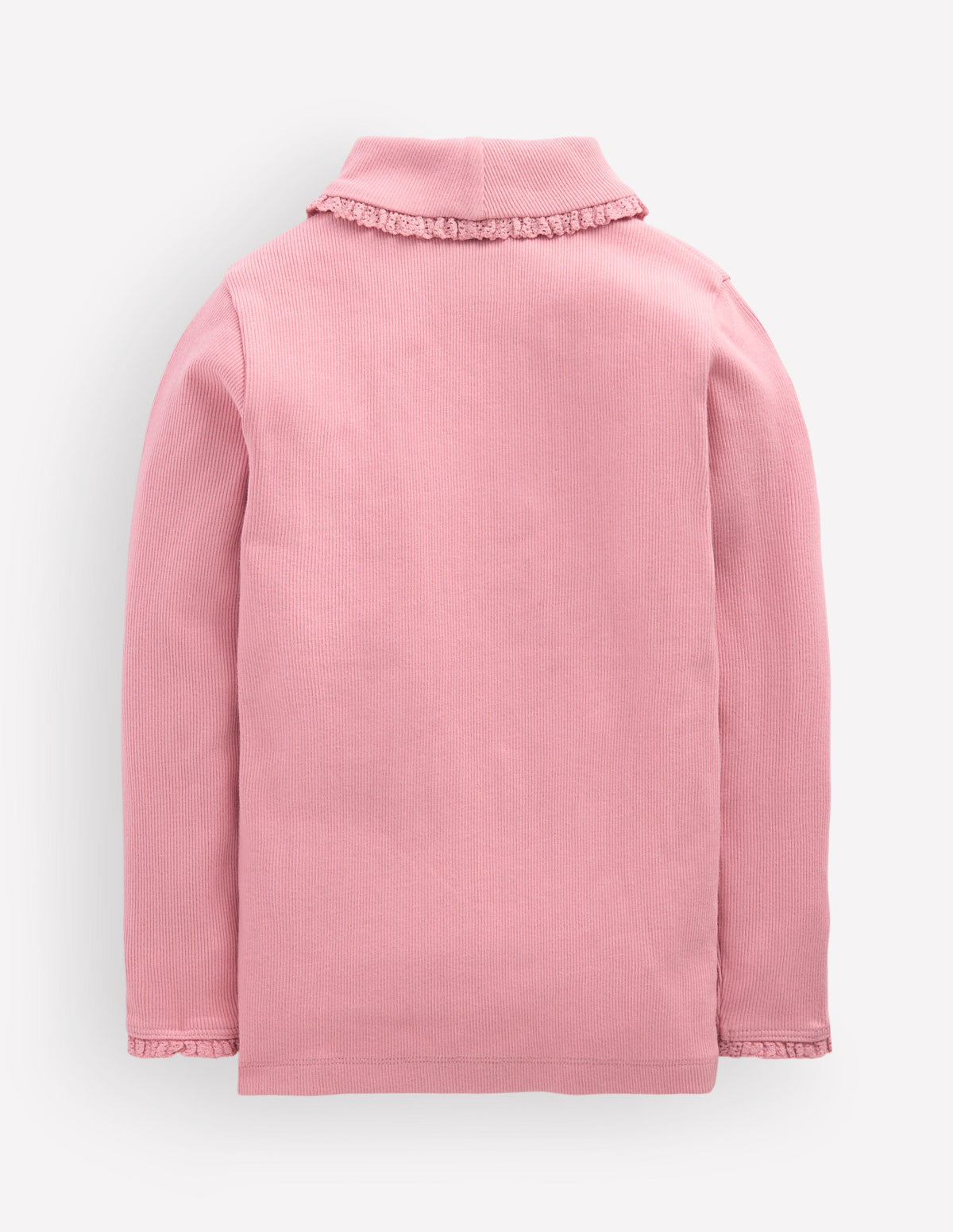 Oberteil mit Rollkragen und Spitzenbesatz-Vintage-Rosa - Image 3
