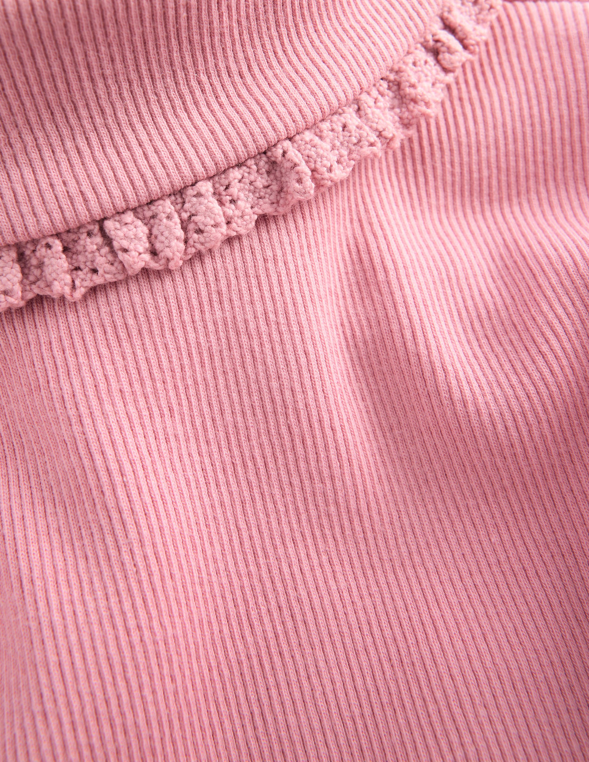 Oberteil mit Rollkragen und Spitzenbesatz-Vintage-Rosa - Image 2