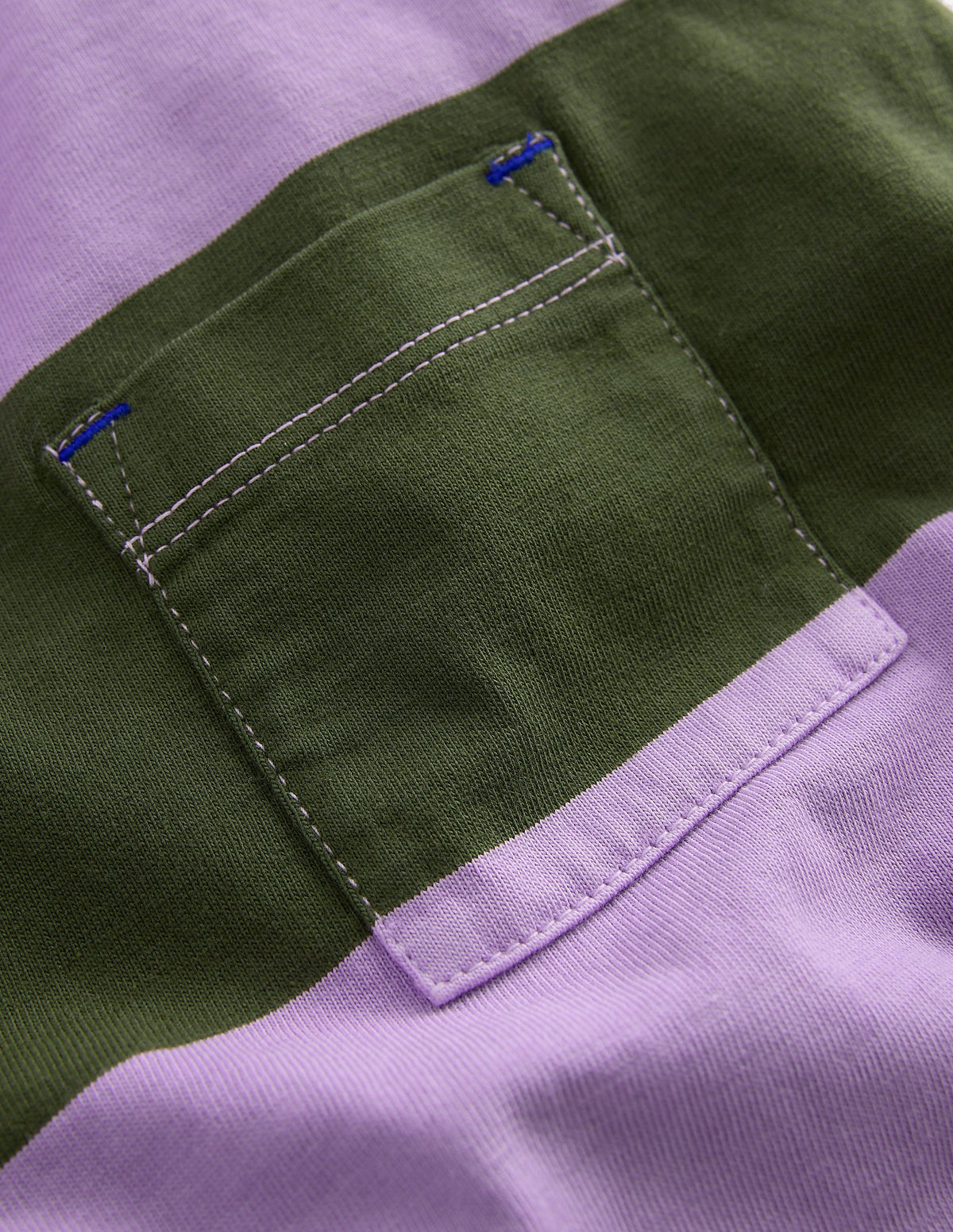 T-shirt teint en pièce à manches longues-Vert Brunswick/violet floral - Image 4