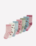 7 paires de chaussettes bébé-Rayé à Fleurs