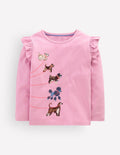 Langarmshirt mit Superstich-Design-Sanftes Lavendel Hunde