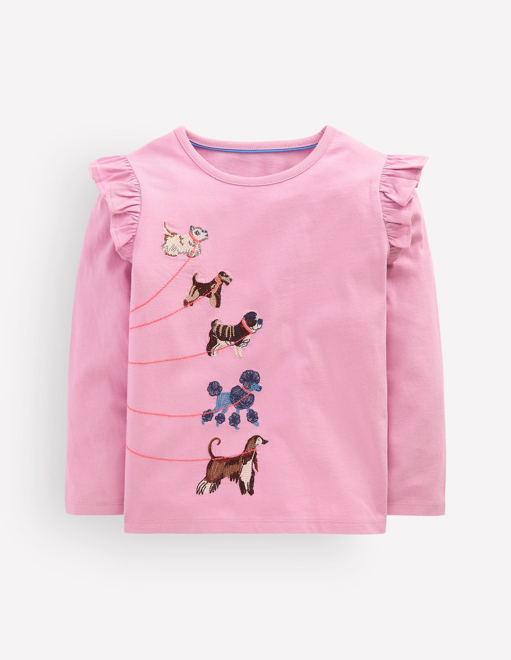 Langarmshirt mit Superstich-Design-Sanftes Lavendel Hunde-1