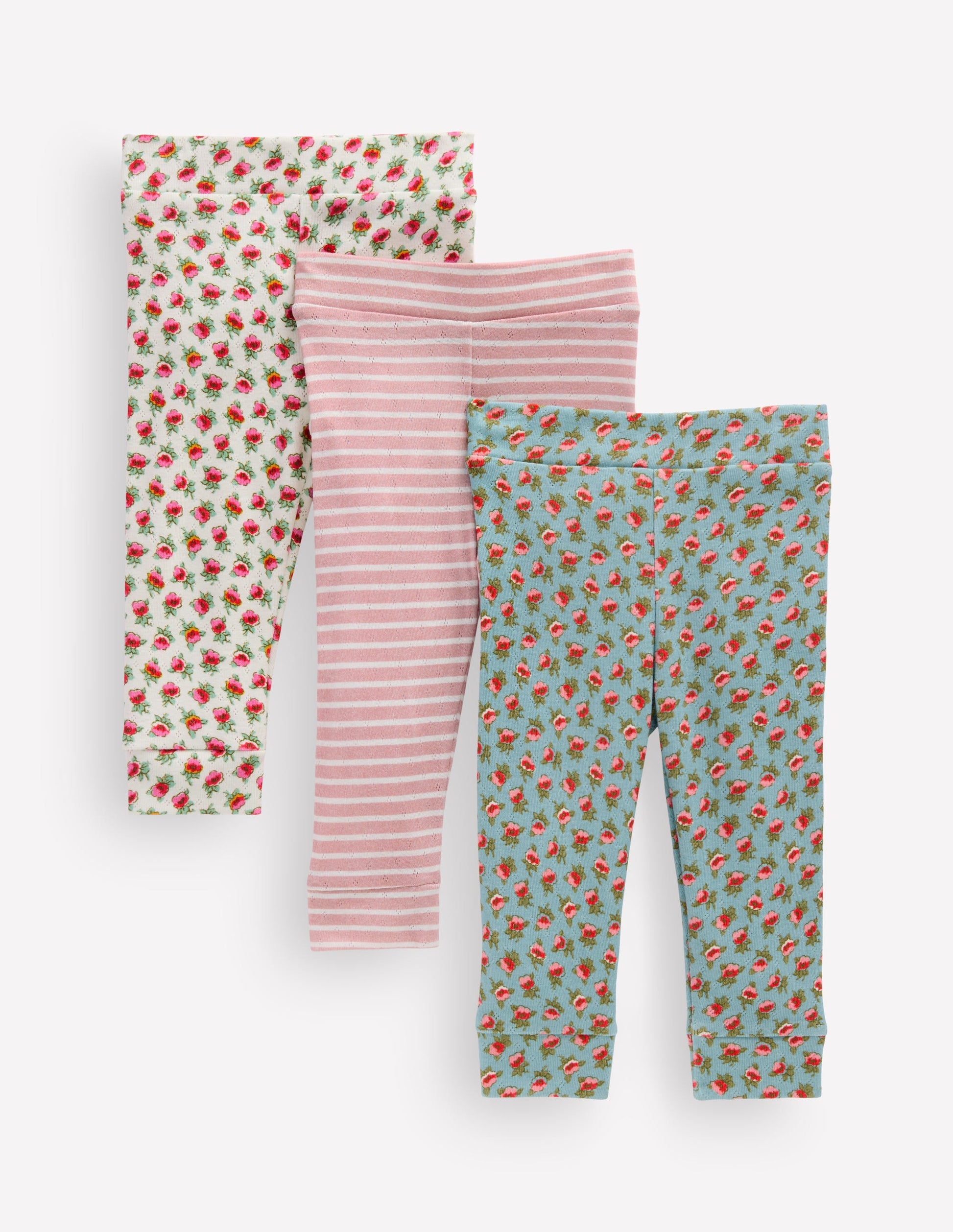 3-pack Pointelle Leggings-Multi Floral-1