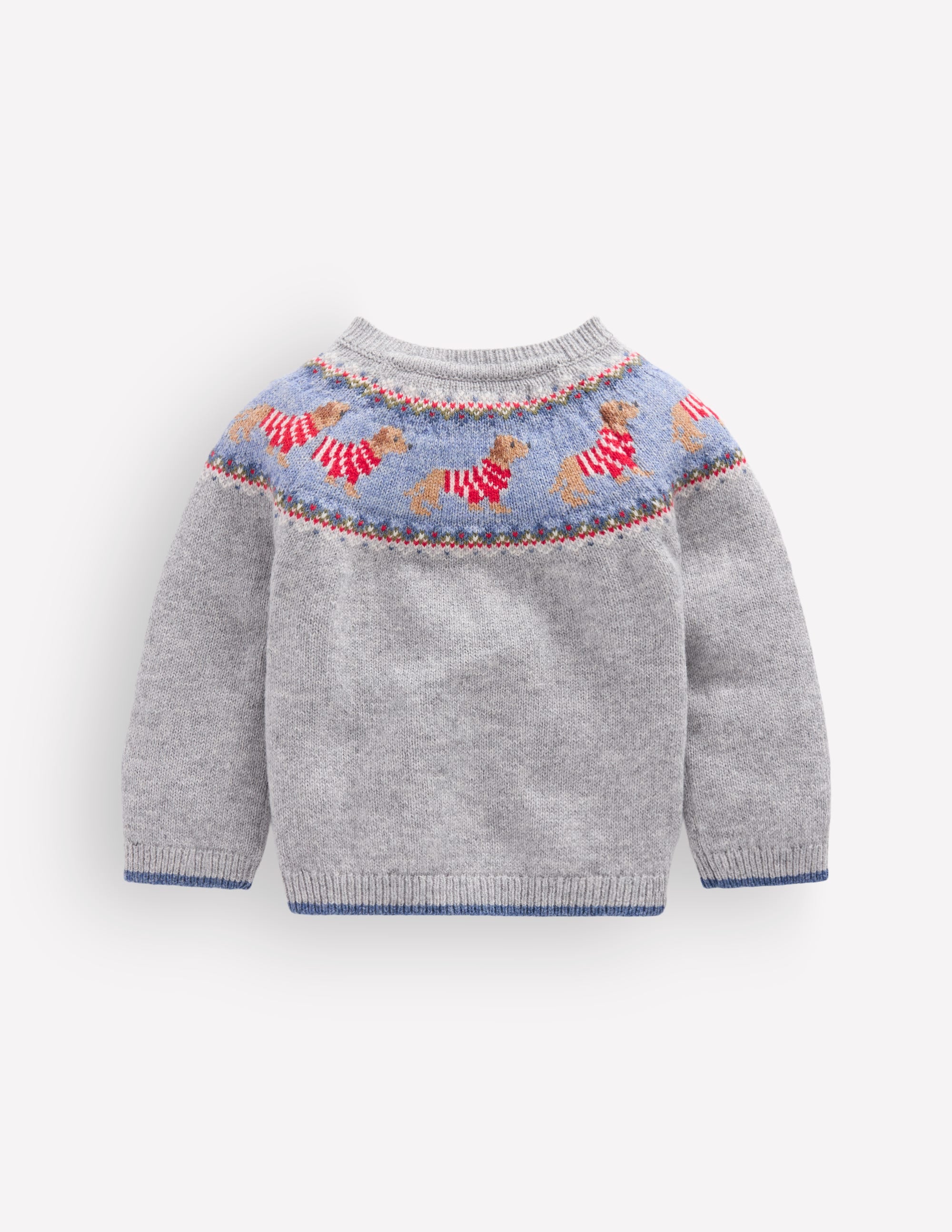 Fair-Isle-Pullover-Grau Meliert Welpe - Image 2