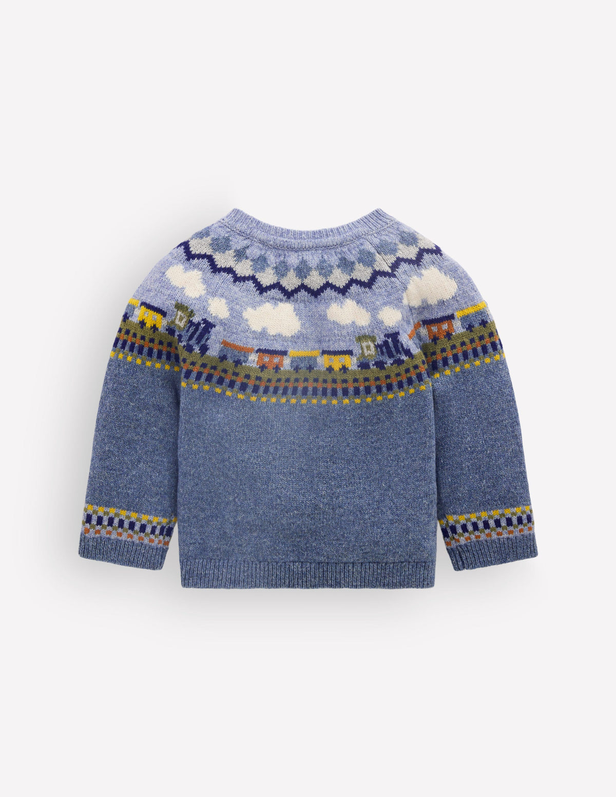 Pull motif jacquard-Train bleu glacier chiné - Image 2