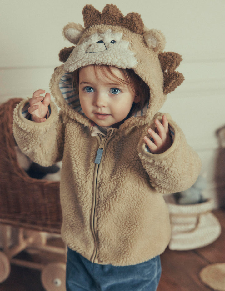 Veste fantaisie cosy en borg-Hérisson marron