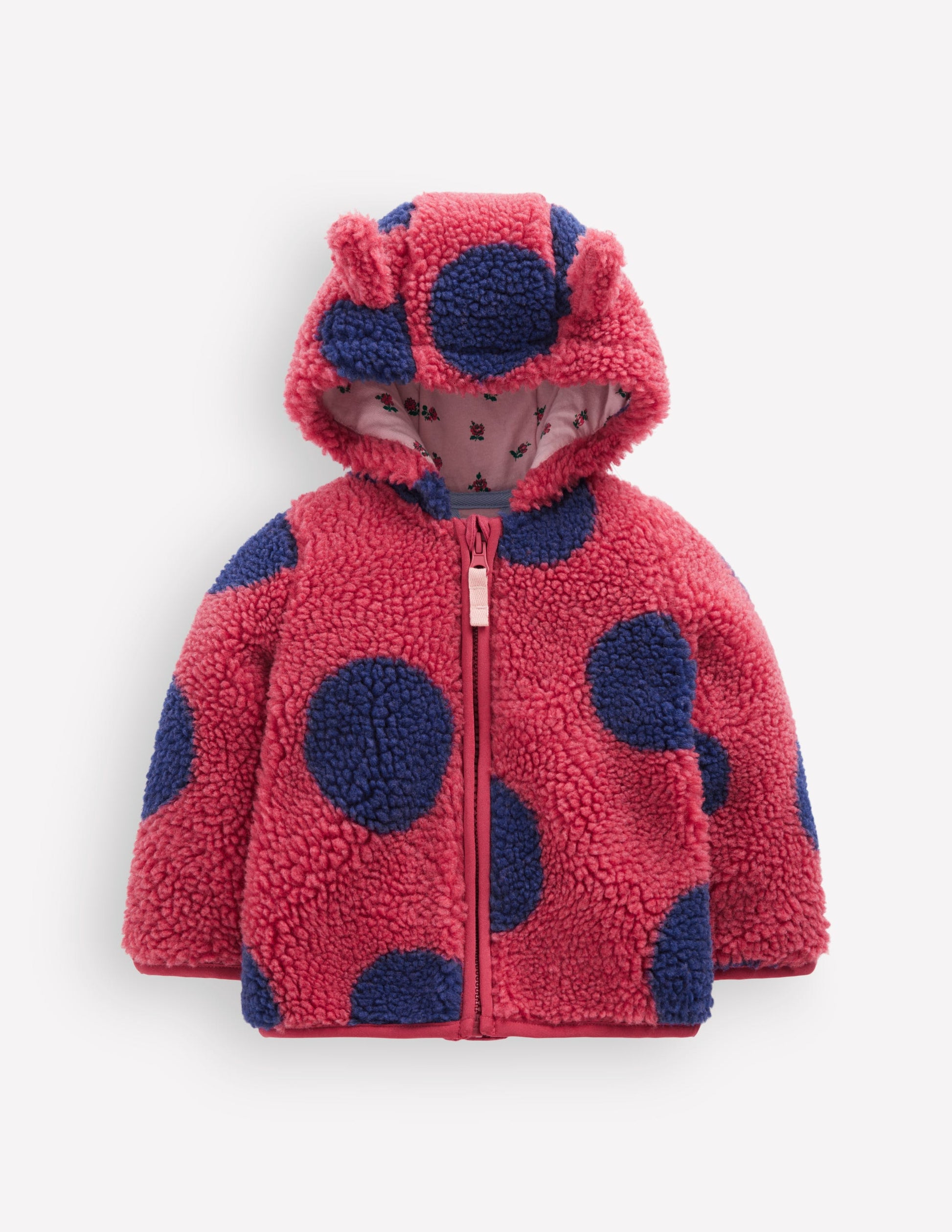 Originelle, kuschelige Teddyfell-Jacke-Rot-1