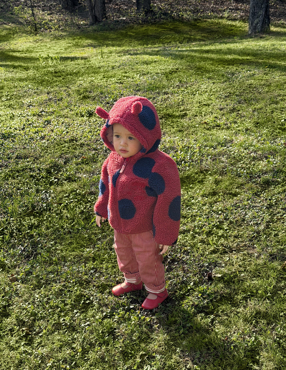 Originelle, kuschelige Teddyfell-Jacke-Rot-5