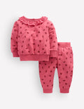 Sweatshirt-Set mit Rüschenausschnitt-Holly Beere Vintage Rose