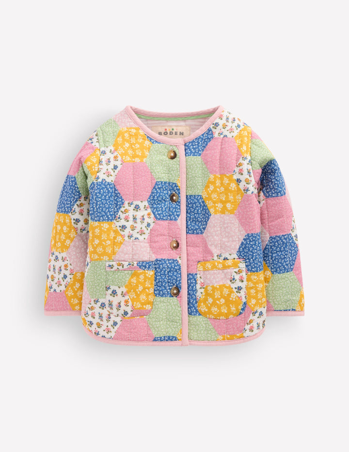 Steppjacke-Bunt Patchwork-Muster