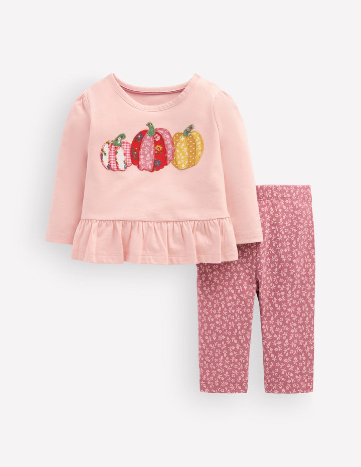 Jersey-Spielset mit Applikation-Rosa Patchwork Kürbisse