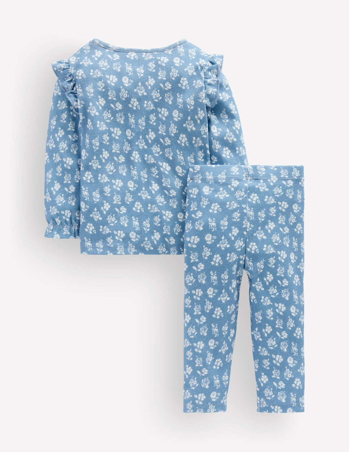 Cotton Pointelle Set-Glacier Blue Ditsy Floral - Image 2