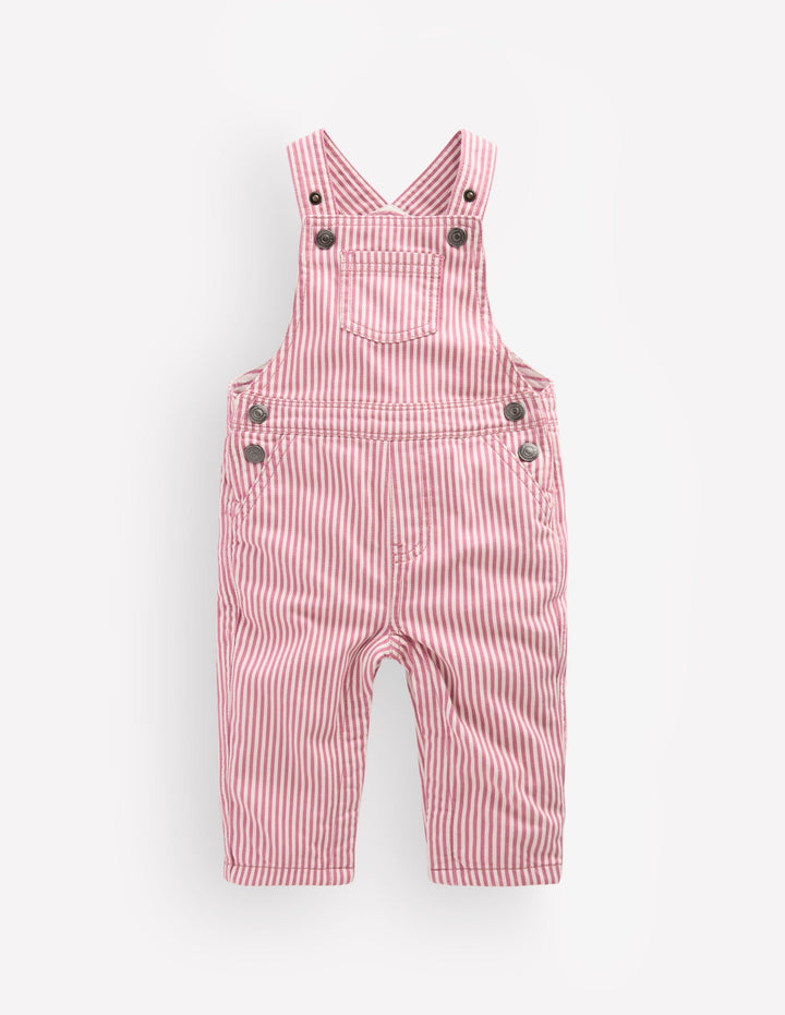 Gewebte Latzhose-Rosa mit Streifen