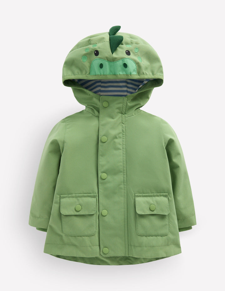 Wasserabweisende Regenjacke-Grün, Dinosaurier