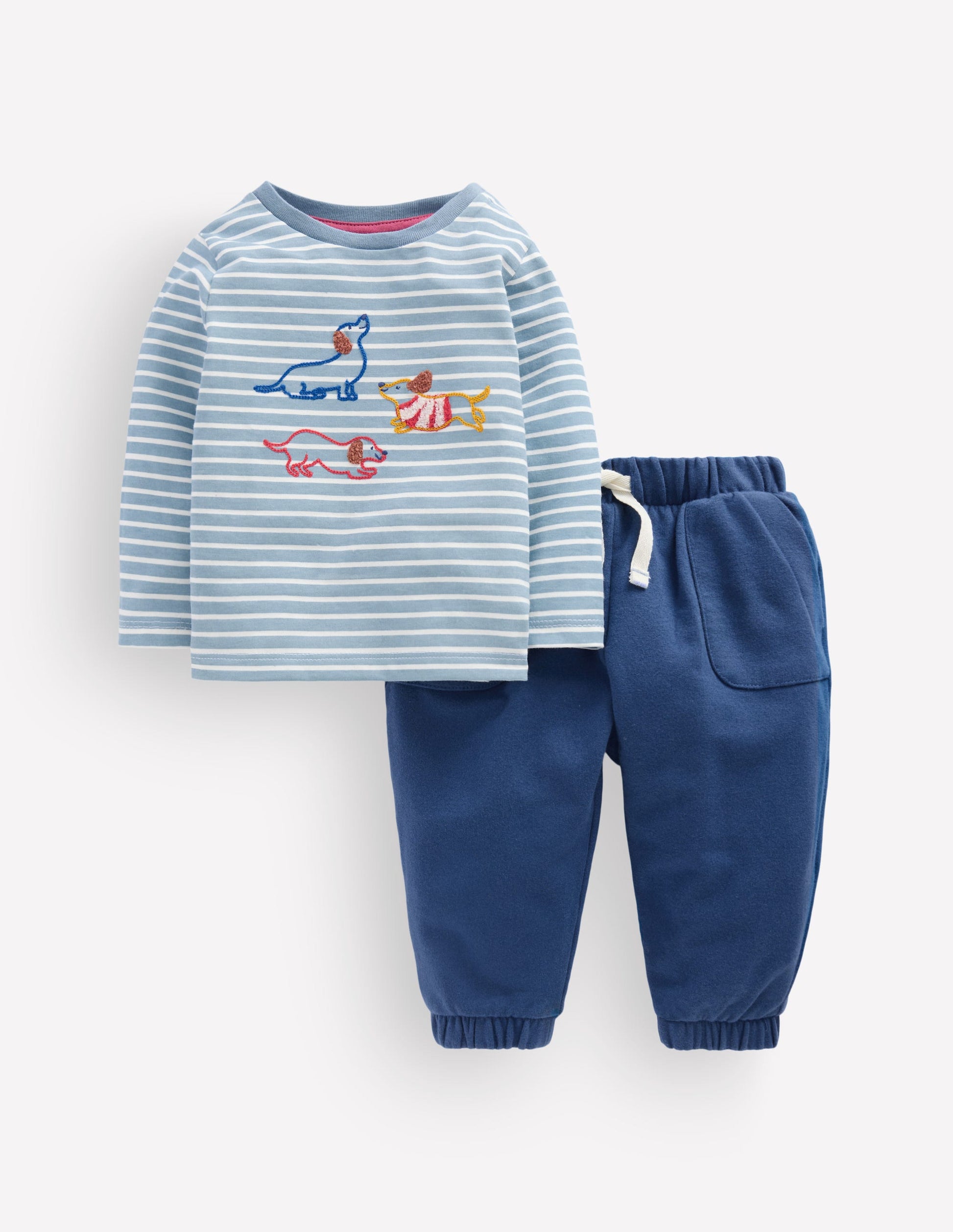 Jersey-Spielset mit Applikation-Blau Welpe-1