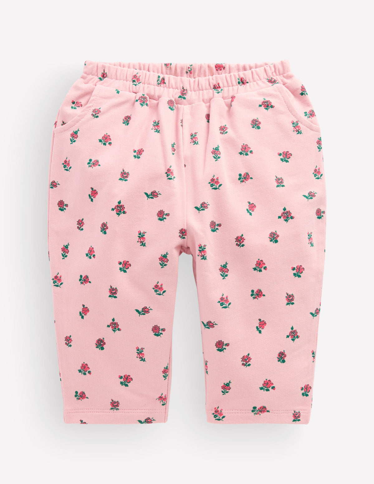 Jerseyhose zum Hineinschlüpfen-Rosa Vintage Kleines Blumenmuster-1