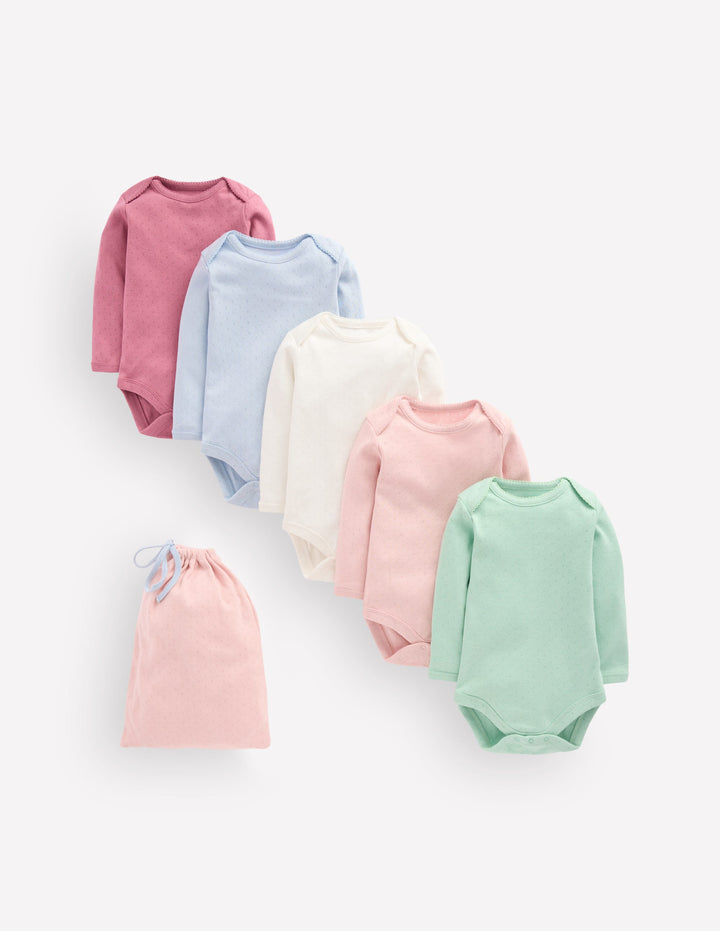 Pointelle-Bodys im 5er-Pack-Arc-en-ciel multi