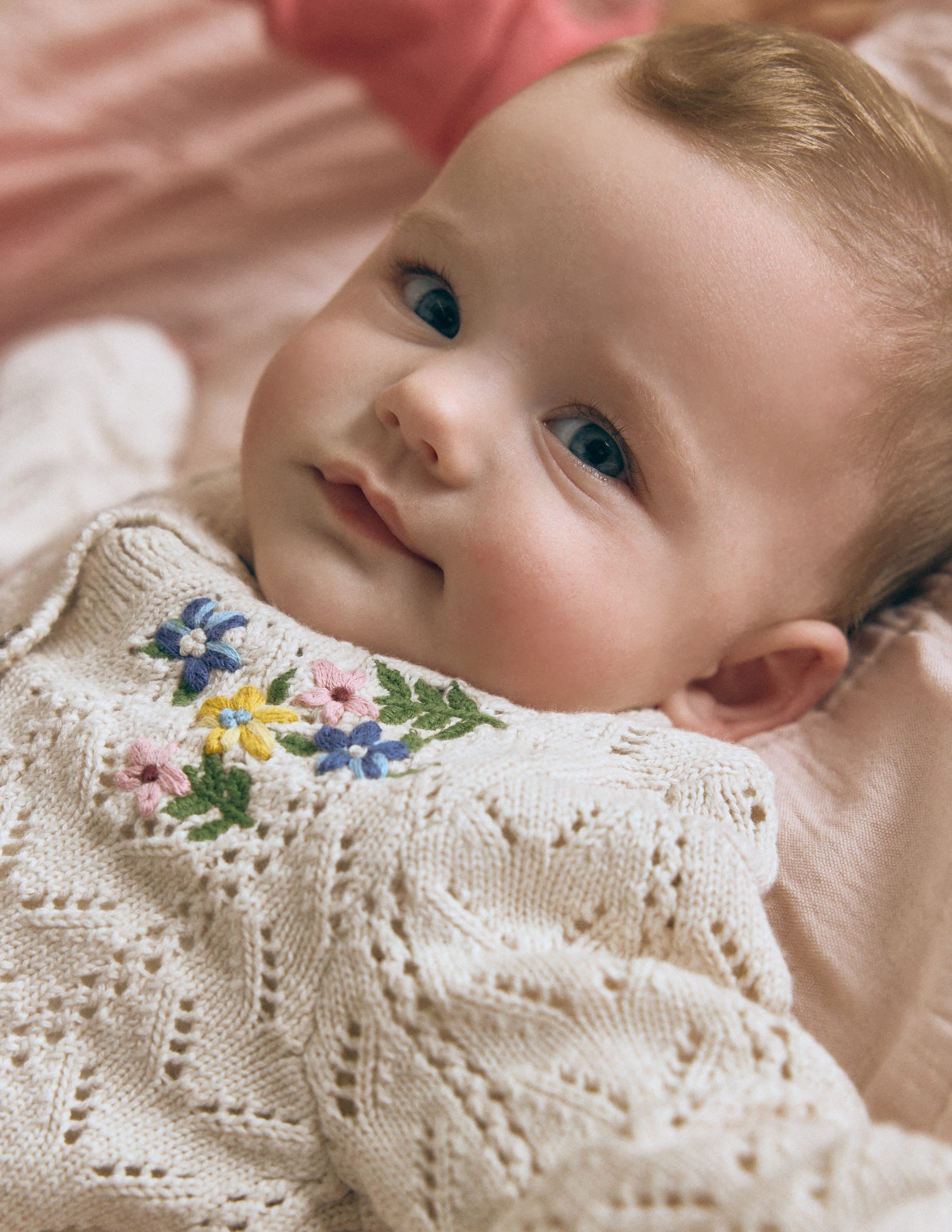 Gilet brodé en coton-Broderie mini écru chiné - Image 4