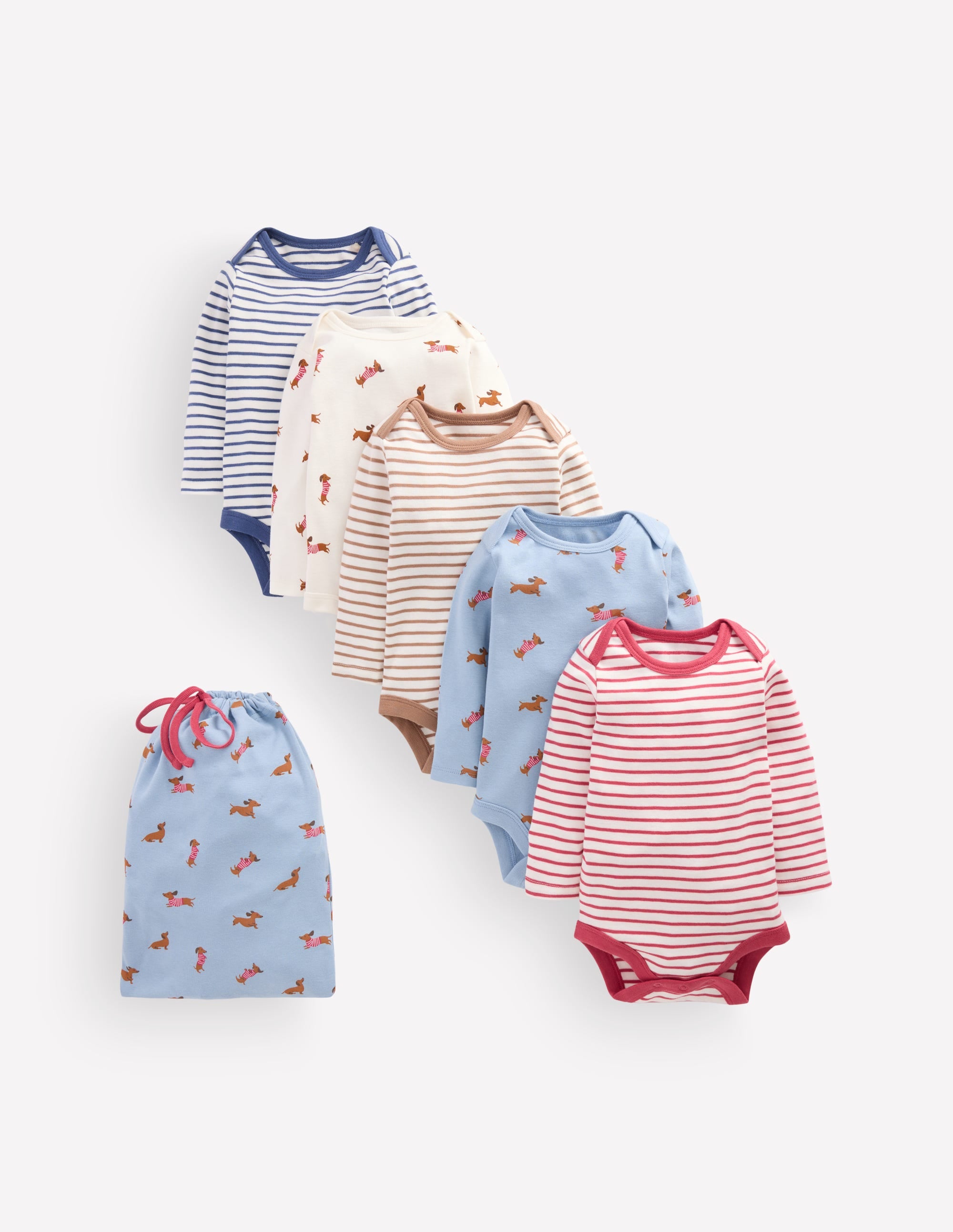 Baumwollbodys im 5er-Pack-Blau Bunt Hunde - Image 1