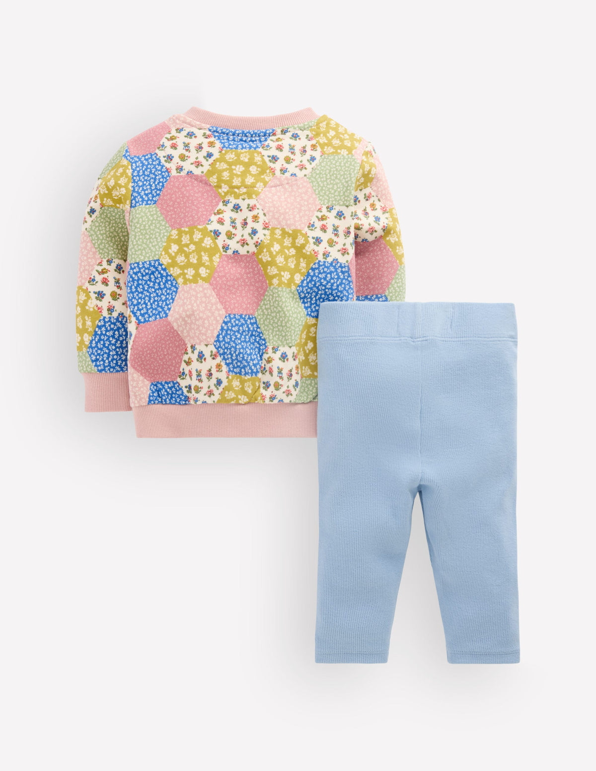 Sweatshirt & Leggings im Set-Bunt Patchwork-Muster-2