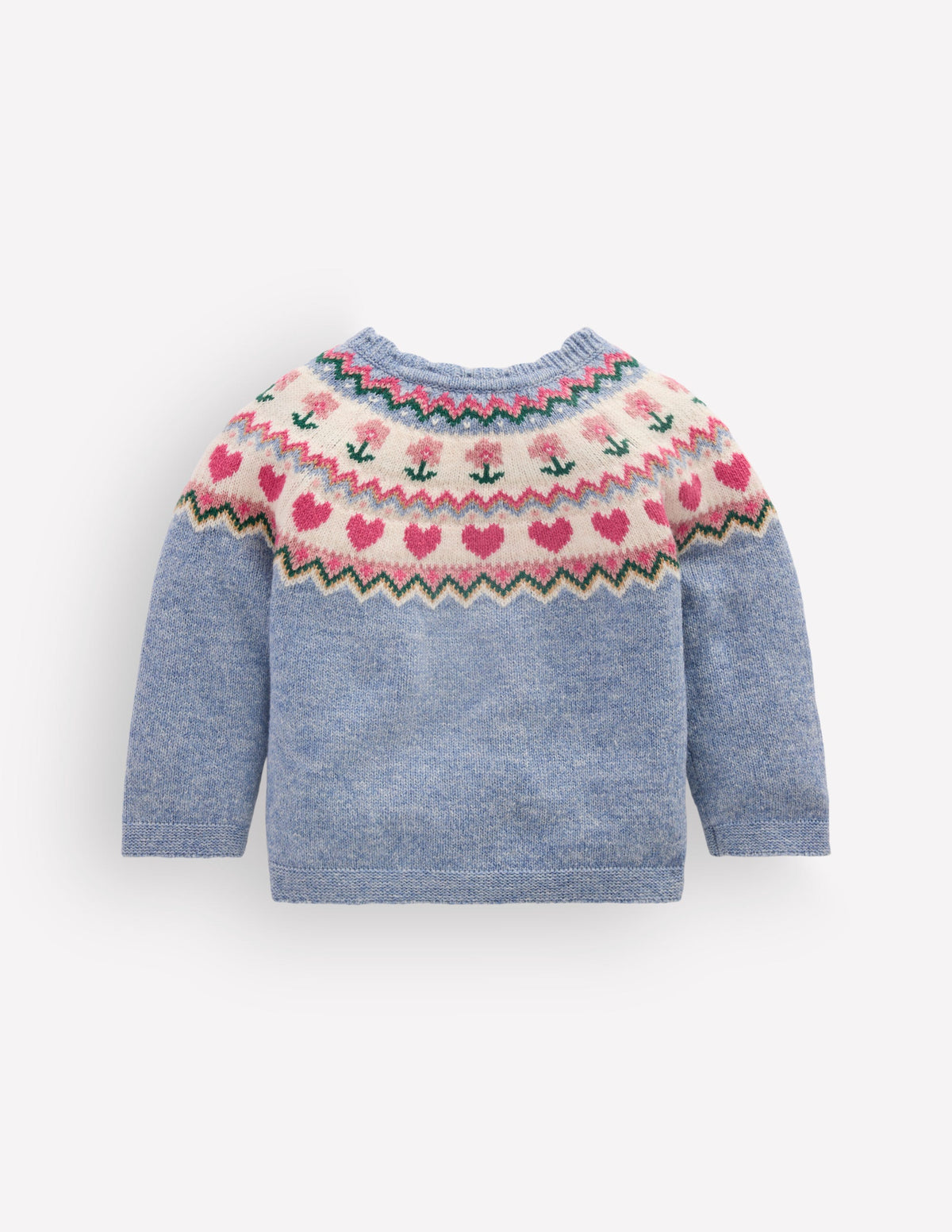 Cardigan à motif jacquard-Bleu glacier chiné-2