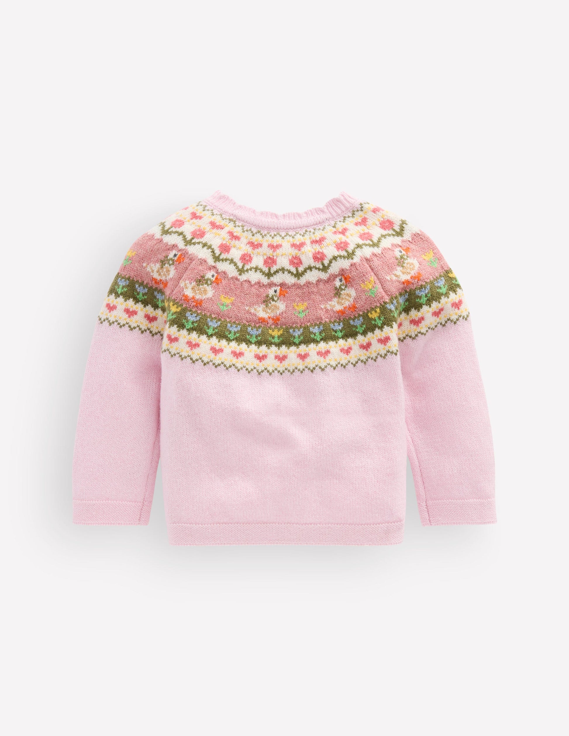 Fair-Isle-Strickjacke-Kreiderosa Gänse Fair Isle-2