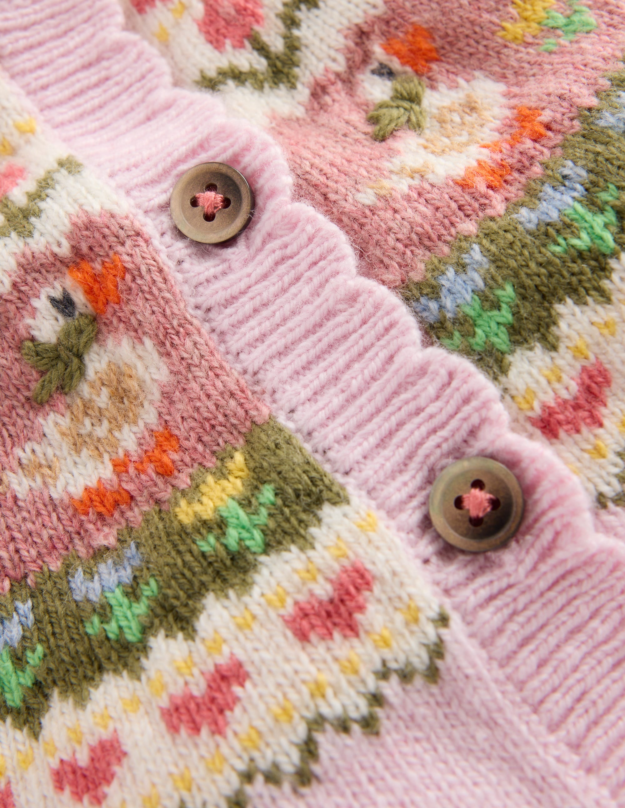 Fair-Isle-Strickjacke-Kreiderosa Gänse Fair Isle - Image 3