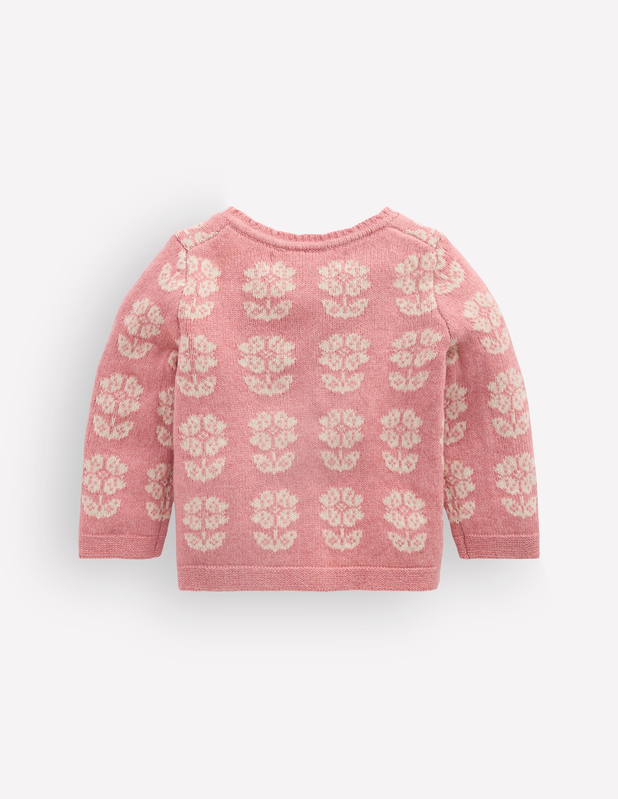 Fair Isle Cardigan-Pink Heather Marl - Image 2